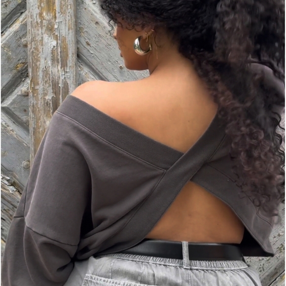 Torrid Festi Reversible Long-sleeve Sweatshirt - Gray Color - Picture 5 of 11